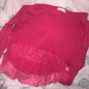 Short-long cropped shirt